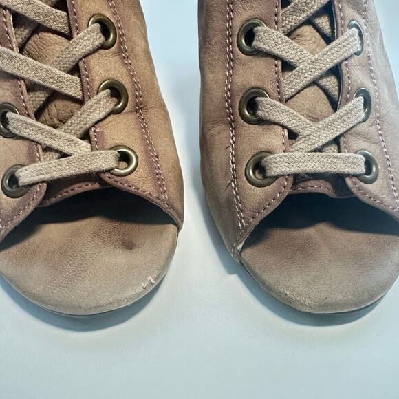 ASH Iggy Victorian Peep Toe Leather Boots Sz 8.5 Cottagecore Regency Punk Style - Picture 6 of 9